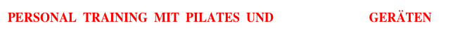 PERSONAL TRAINING MIT PILATES UND GYROTONIC® GERÄTEN